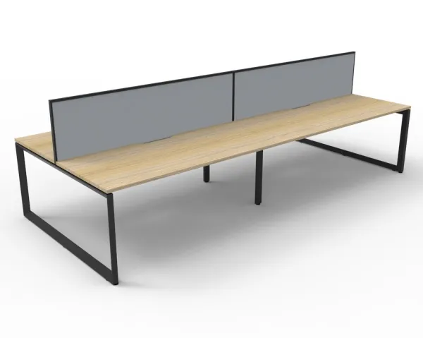 Agile Infinity Back-to-Back Desk – 4 Person – With Screen