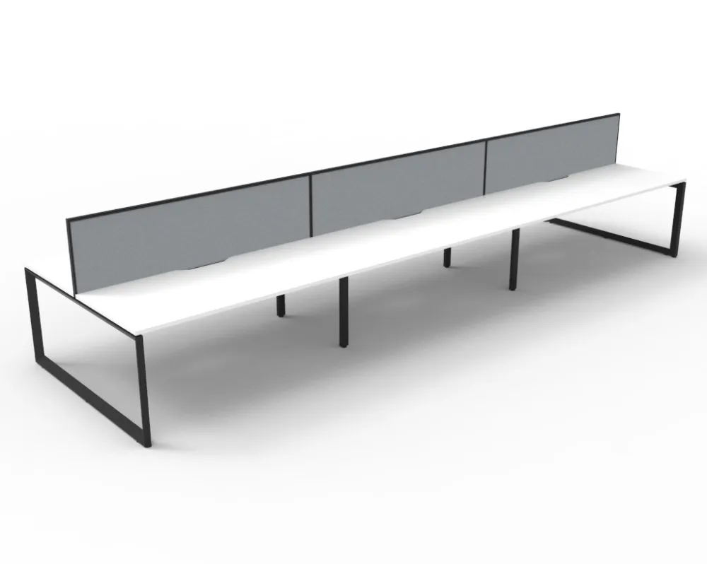 Agile Infinity Back-to-Back Desk – 6 Person – With Screens - Image 2