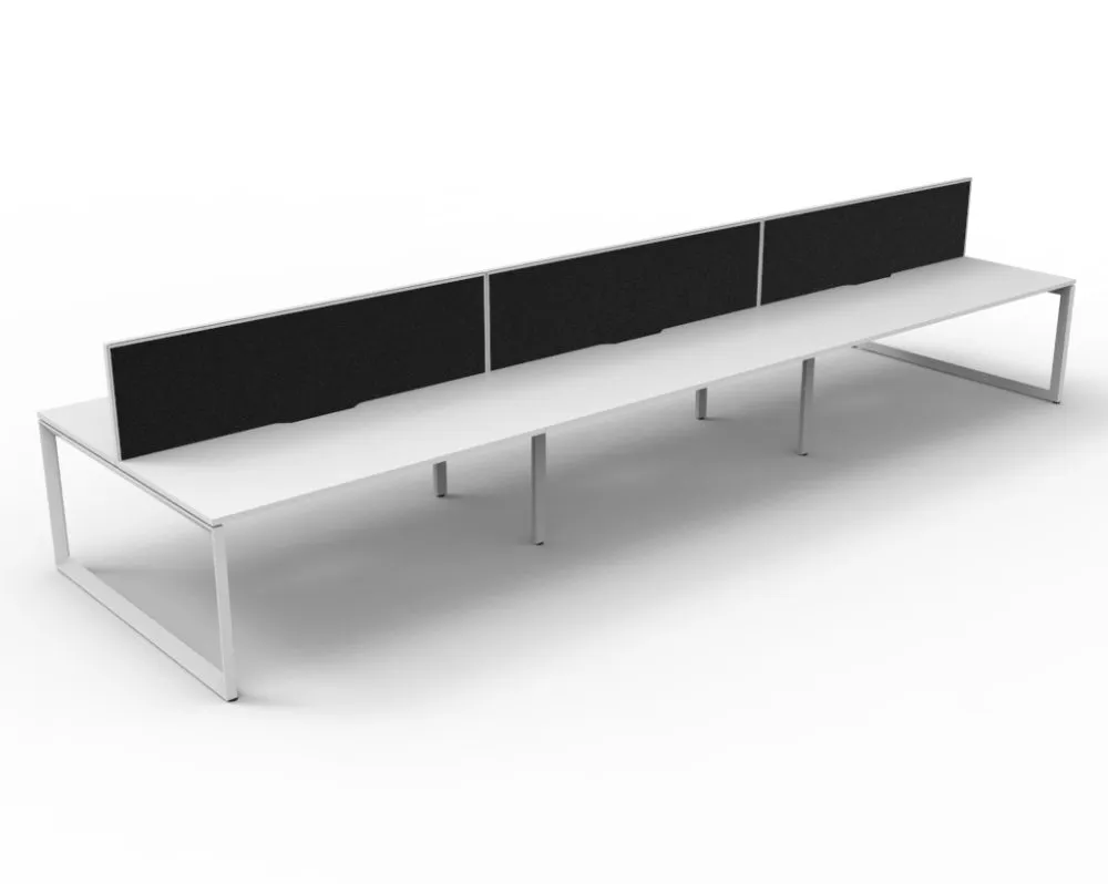 Agile Infinity Back-to-Back Desk – 6 Person – With Screens - Image 3