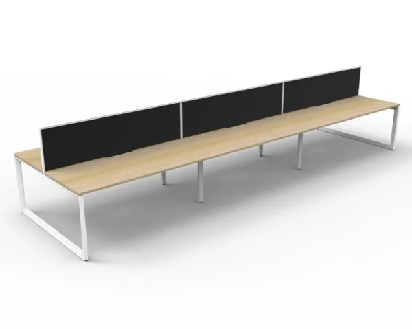 Agile Infinity Back-to-Back Desk – 6 Person – With Screens - Image 4