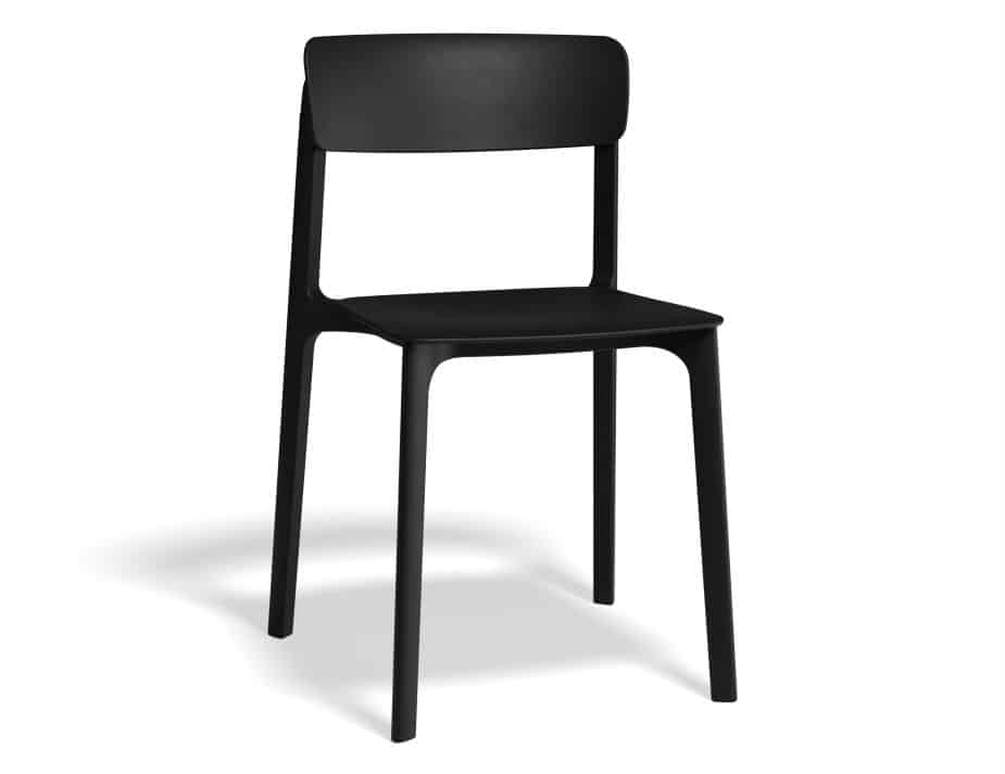 Black Polypropylene Cafe Chair indoor outdoor